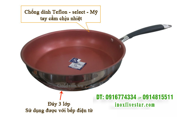 Chảo r&aacute;n chống d&iacute;nh Teflon select - Mỹ 26cm GPP02-FF26