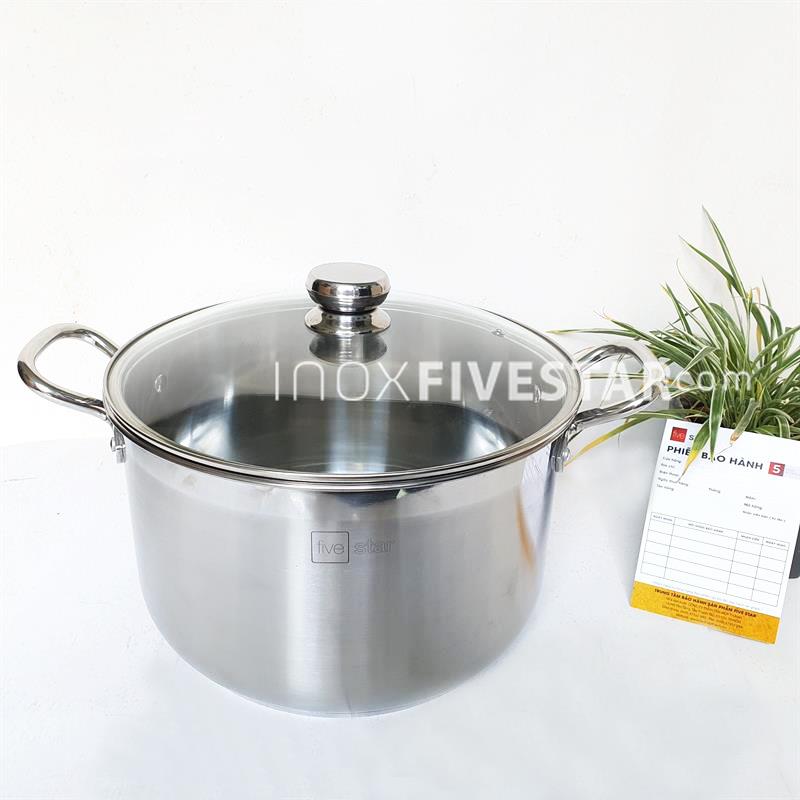 Nồi 30cm Inox430 Fivetstar Nắp Kính